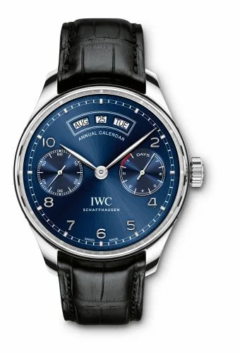 IWC Portugieser Annual Calendar Stainless Steel / Blue IW5035-02 (5035-02, IW503502)